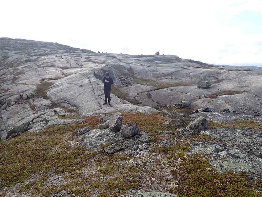 Kristoffer Østnes i arbeid med registrering. 
